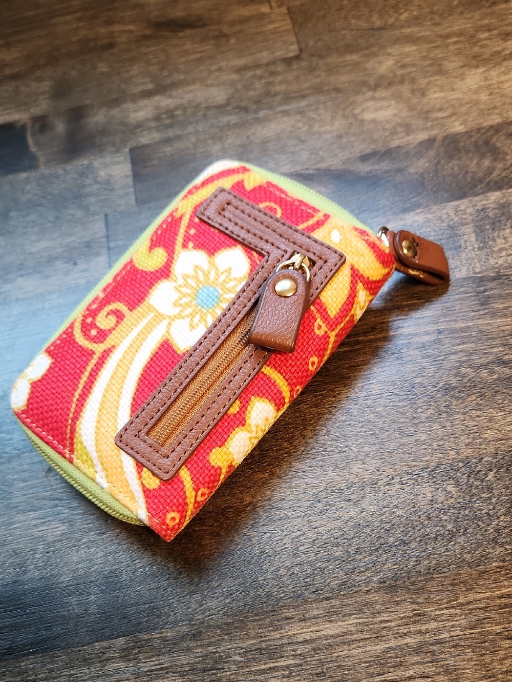 Spartina Daufuskie Island Linen And Leather Wallet Card Holder
